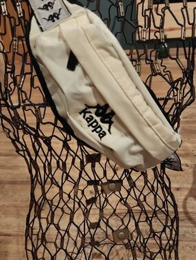 Kappa Cream Crossbody Or Phanny Bag with Black Logo Strap Detail